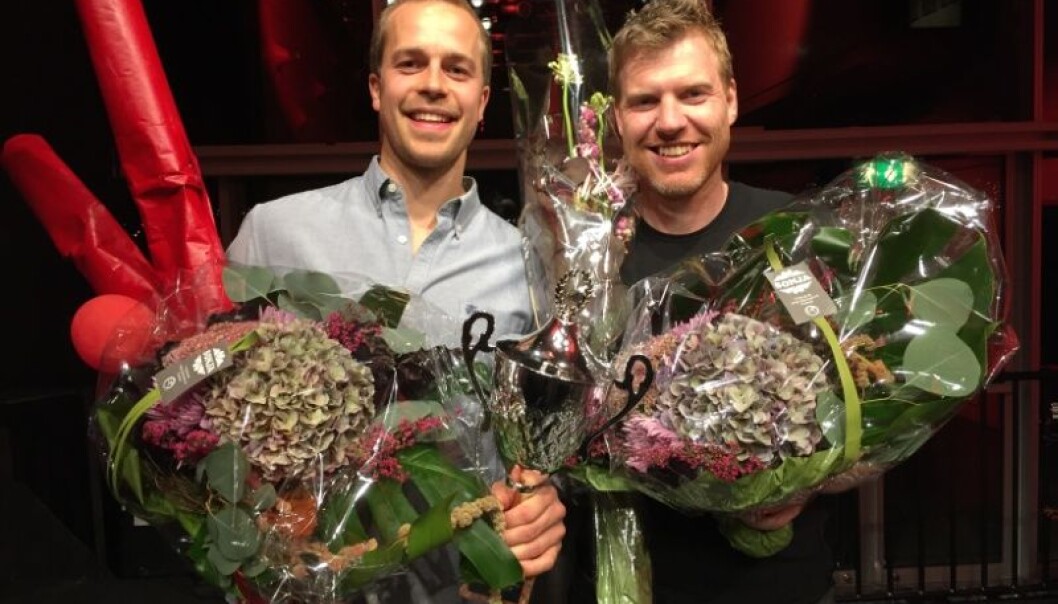 Torbjørn Øygard Skodvin (t.v.) og Morten Svendsen Næss er videre til den nasjonale finalen i Trondheim. (Foto: Karine Nigar Aarskog) Torbjørn Øygard Skodvin (t.v.) og Morten Svendsen Næss er videre til den nasjonale finalen i Trondheim. (Foto: Karine Nigar Aarskog)