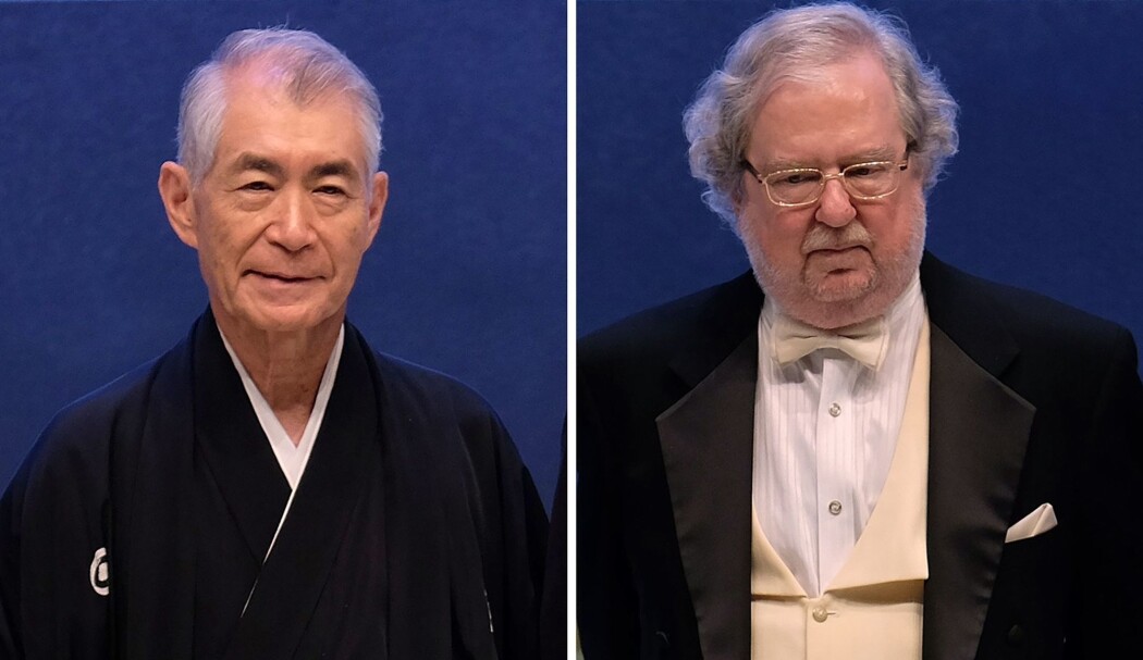 Tasuku Honjo (til venstre) og James P. Allison deler nobelprisen i medisin i 2018. Bildene er fra et arrangement prisvinnerne deltok på i september 2014, i Taipei, Taiwan. (Foto: Sam Yeh / AFP / NTB Scanpix) Tasuku Honjo (til venstre) og James P. Allison deler nobelprisen i medisin i 2018. Bildene er fra et arrangement prisvinnerne deltok på i september 2014, i Taipei, Taiwan. (Foto: Sam Yeh / AFP / NTB Scanpix)