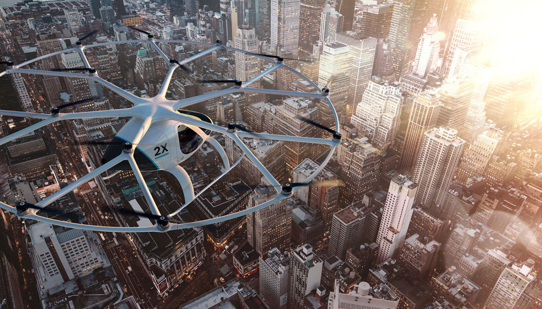 Transportselskapet Uber er med på planene om skytteltrafikk med det elektriske helikopteret Volocopter under verdensutstillingen i Dubai i 2020. Prøvedrift skal starte med myndighetenes velsignelse allerede i slutten av 2017, ifølge den tyske produsenten. (Illustrasjon: Volocopter) Transportselskapet Uber er med på planene om skytteltrafikk med det elektriske helikopteret Volocopter under verdensutstillingen i Dubai i 2020. Prøvedrift skal starte med myndighetenes velsignelse allerede i slutten av 2017, ifølge den tyske produsenten. (Illustrasjon: Volocopter)