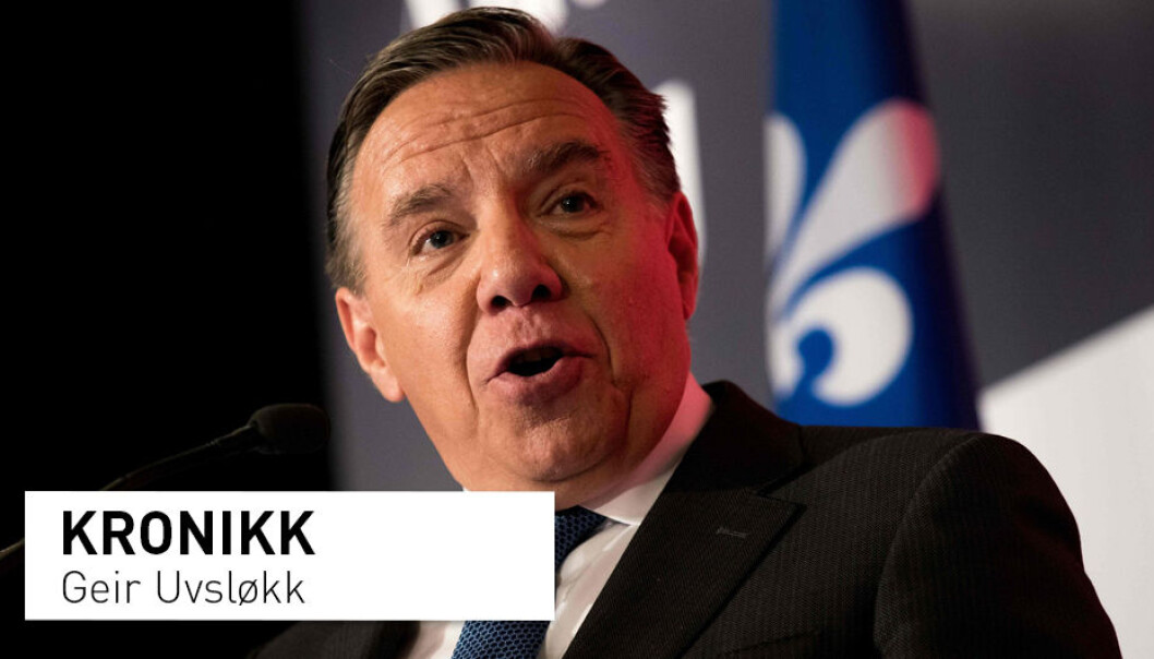 François Legault og hans Coalition Avenir Québec gikk av med seieren i mandagens valg til nasjonalforsamling i Québec. (Foto: Martin Ouellet-diotte / AFP / NTB Scanpix) François Legault og hans Coalition Avenir Québec gikk av med seieren i mandagens valg til nasjonalforsamling i Québec. (Foto: Martin Ouellet-diotte / AFP / NTB Scanpix)