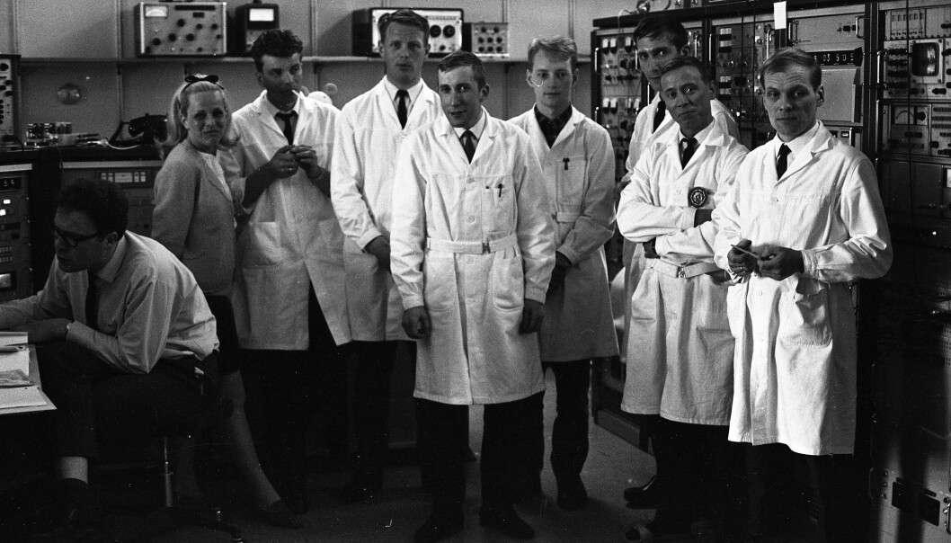 Ansatte på Tromsø Telemetristasjon i 1968 (Foto: KSAT) Ansatte på Tromsø Telemetristasjon i 1968 (Foto: KSAT)