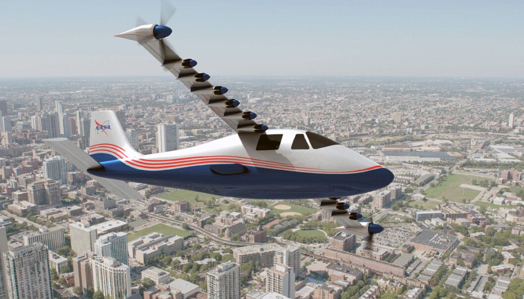 NASA utvikler et elektrisk fly basert på skroget til det firesetsers italienske Tecnam P2006T, drevet av to stempelmotorer på bensin. Fordelen med å bruke et kjent skrog er at ytelsene kan sammenlignes direkte mellom elektrisk drift og bensinmotorer. Også den europeiske produsenten Airbus utvikler elektriske fly. Målet er å få det første elektriske passasjerflyene på vingene i løpet av ti til 15 år. (Illustrasjon: NASA Langley/Advanced Concepts Lab, AMA, Inc.) NASA utvikler et elektrisk fly basert på skroget til det firesetsers italienske Tecnam P2006T, drevet av to stempelmotorer på bensin. Fordelen med å bruke et kjent skrog er at ytelsene kan sammenlignes direkte mellom elektrisk drift og bensinmotorer. Også den europeiske produsenten Airbus utvikler elektriske fly. Målet er å få det første elektriske passasjerflyene på vingene i løpet av ti til 15 år. (Illustrasjon: NASA Langley/Advanced Concepts Lab, AMA, Inc.)