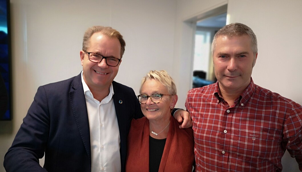 På bildet: fra venstre rektor Bjørn Olsen, styreleder Vigdis Moe Skarstein og dekan Egil Solli. (Foto: Nord universitet) På bildet: fra venstre rektor Bjørn Olsen, styreleder Vigdis Moe Skarstein og dekan Egil Solli. (Foto: Nord universitet)