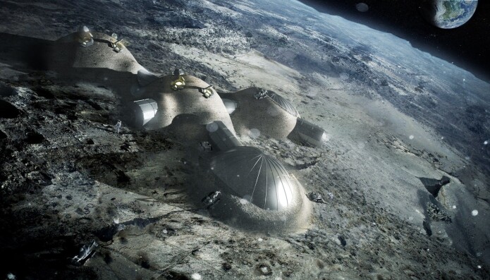 Slik kan en månebase se ut. (Grafikk: ESA/Foster & Partners) Slik kan en månebase se ut. (Grafikk: ESA/Foster & Partners)