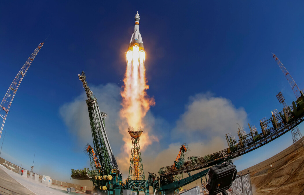 Soyuz MS-10 forlater rampen ved Baikonur-basen. Noen minutter etter dette bildet ble tatt, skjedde det en katastrofal feil. (Bilde: REUTERS/Shamil Zhumatov/NTB Scanpix) Soyuz MS-10 forlater rampen ved Baikonur-basen. Noen minutter etter dette bildet ble tatt, skjedde det en katastrofal feil. (Bilde: REUTERS/Shamil Zhumatov/NTB Scanpix)