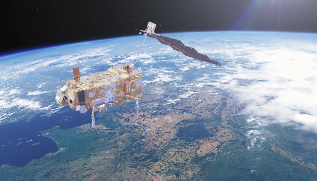 Den nye værsatellitten skal gå i bane rundt jorden fra pol til pol, ved litt over 800 kilometers høyde. (Illustrasjon: ESA) Den nye værsatellitten skal gå i bane rundt jorden fra pol til pol, ved litt over 800 kilometers høyde. (Illustrasjon: ESA)