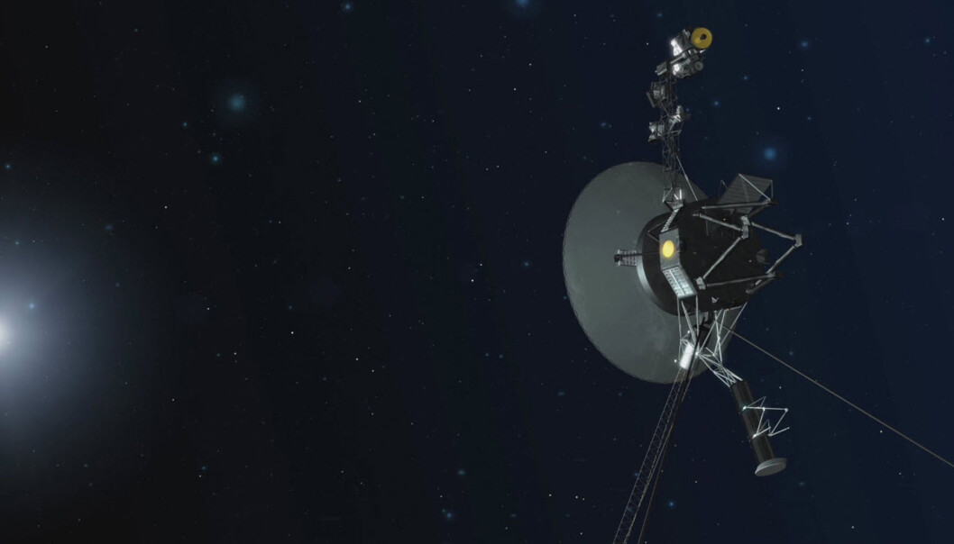 Omtrent sånn ser de trolig ut, på ensom ferd ut av solsystemet. Nå feirer Voyager-sondene snart 40 år på reise. (Illustrasjon: NASA/JPL-Caltech) Omtrent sånn ser de trolig ut, på ensom ferd ut av solsystemet. Nå feirer Voyager-sondene snart 40 år på reise. (Illustrasjon: NASA/JPL-Caltech)