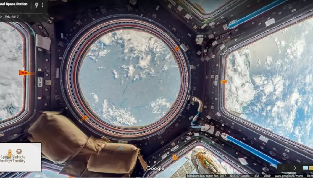 Nå kan du se ned på jorden fra romstasjonen.  (Foto: Screenshot/Google Maps)