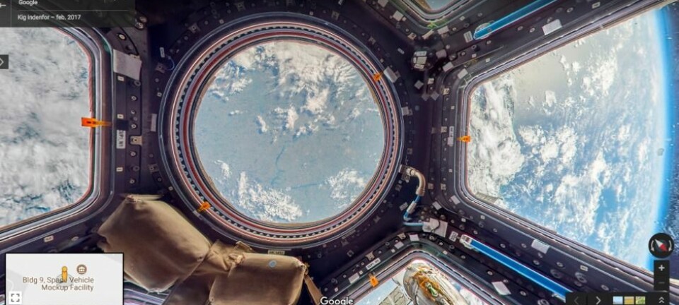 Nå kan du se ned på jorden fra romstasjonen.  (Foto: Screenshot/Google Maps)