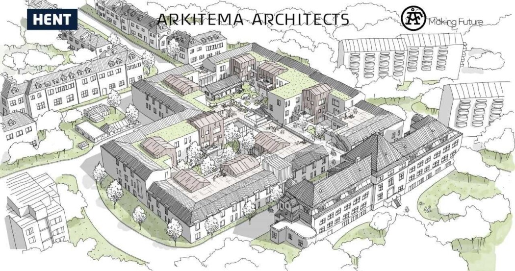 Plantegningen av hvordan hagebyen for mennesker med demens på Lille Tøyen vil se ut. (Illustrasjon: Hent arkitektfirma) Plantegningen av hvordan hagebyen for mennesker med demens på Lille Tøyen vil se ut. (Illustrasjon: Hent arkitektfirma)