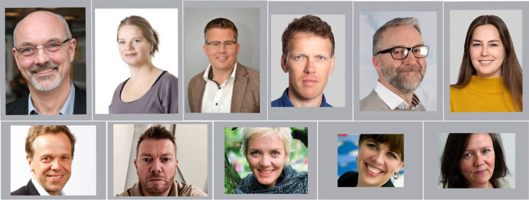 Øverst fra venstre: styreleder Jan-Børge Tjäder fra Universitetet i Oslo, Karen Anne Okstad fra Universitetet i Stavanger, Paal Pedersen fra Universitetet i Agder, Eivind Torgersen - forskning.no, Helge Markusson fra Framsenteret og Marte Dæhlen fra forskning.no. Nedre rekke fra venstre: Thomas Evensen fra Norges forskningsråd, Geir Boye Lindhjem fra Ahus - Akerhus universitetssykehus, Marina Tofting - Det Norske Videnskabs-akademi, Karoline Ski fra Sintef og Nina Tveter fra NTNU. Øverst fra venstre: styreleder Jan-Børge Tjäder fra Universitetet i Oslo, Karen Anne Okstad fra Universitetet i Stavanger, Paal Pedersen fra Universitetet i Agder, Eivind Torgersen - forskning.no, Helge Markusson fra Framsenteret og Marte Dæhlen fra forskning.no. Nedre rekke fra venstre: Thomas Evensen fra Norges forskningsråd, Geir Boye Lindhjem fra Ahus - Akerhus universitetssykehus, Marina Tofting - Det Norske Videnskabs-akademi, Karoline Ski fra Sintef og Nina Tveter fra NTNU.