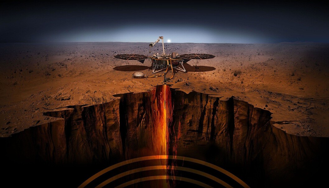 Slik ser en kunstner for seg at NASA skal gjøre undersøkelser på og under Mars' overflate. (Bilde: NASA/JPL) Slik ser en kunstner for seg at NASA skal gjøre undersøkelser på og under Mars' overflate. (Bilde: NASA/JPL)