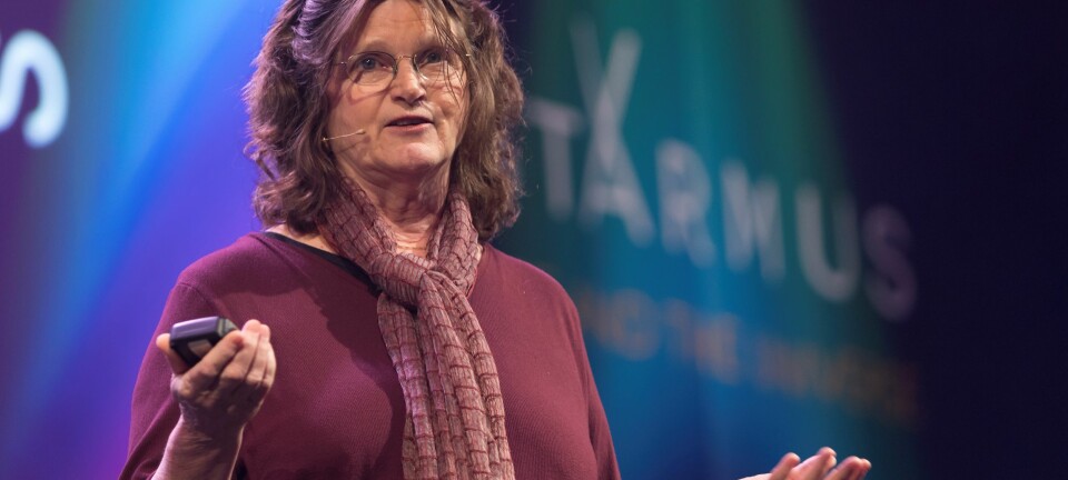 Marinbiolog Nancy Knowlton oppfordret Starmus-publikummet i Trondheim til å dele de gode historiene. (Foto: Thor Nielsen, NTNU)