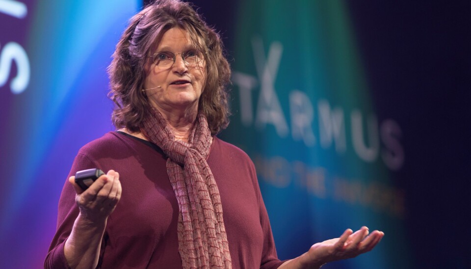 Marinbiolog Nancy Knowlton oppfordret Starmus-publikummet i Trondheim til å dele de gode historiene. (Foto: Thor Nielsen, NTNU)