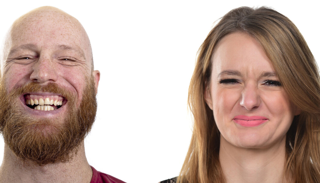Mange menn ler av kvinnediskriminerende humor. Kvinner smiler stivt, gjør en grimase, ler kunstig eller blir sint. (Foto: Shutterstock / Scanpix) Mange menn ler av kvinnediskriminerende humor. Kvinner smiler stivt, gjør en grimase, ler kunstig eller blir sint. (Foto: Shutterstock / Scanpix)