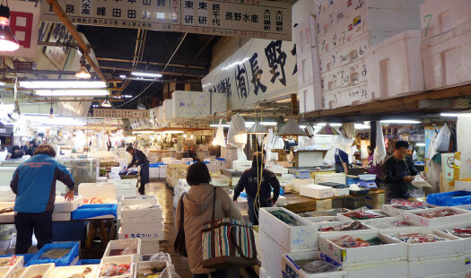 En dag på Tsukij fiskemarked