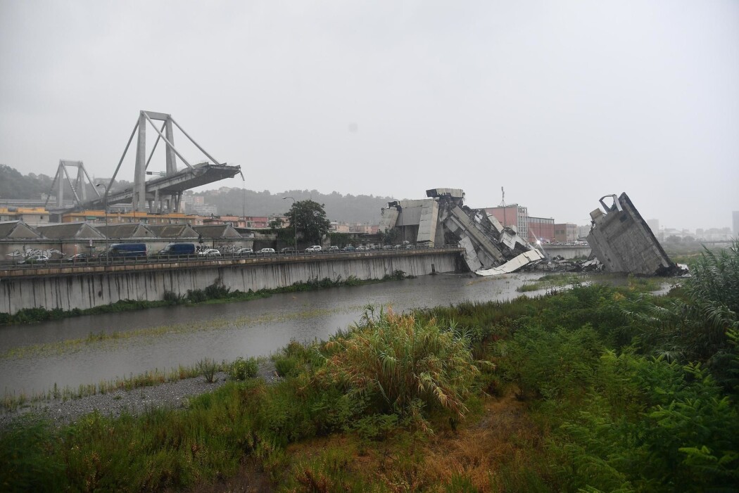 Den katastrofale Morandi-brokollapsen i Genova i Italia kostet 43 mennesker livet. (Foto: Luca Zennaro / ANSA / AP / NTB Scanpix) Den katastrofale Morandi-brokollapsen i Genova i Italia kostet 43 mennesker livet. (Foto: Luca Zennaro / ANSA / AP / NTB Scanpix)