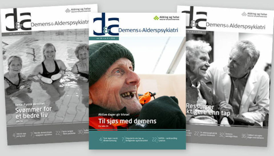 Demens og Alderspsykiatri er et fagblad for alle som arbeider innenfor, eller er engasjert i, norsk alderspsykiatri og demensomsorg.  (Foto: Aldring og Helse)