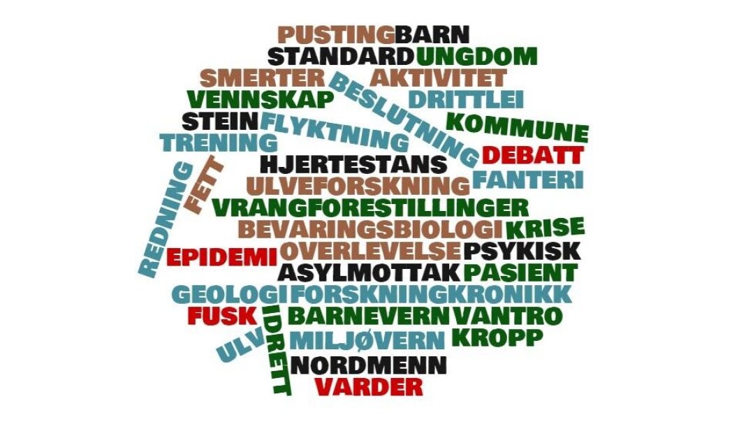 Her er noen av stikkordene for årets mest leste kronikker. (Illustrasjon: wordclouds.com) Her er noen av stikkordene for årets mest leste kronikker. (Illustrasjon: wordclouds.com)