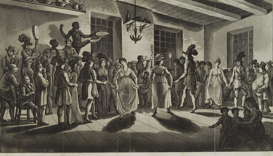 Det var svært viktig for unge menn å lære seg den kompliserte dansen menuett. Det gjaldt også norske gutter fra rike familier. (Bilde: New York Public Library's Digital Library/wikimedia commons) Det var svært viktig for unge menn å lære seg den kompliserte dansen menuett. Det gjaldt også norske gutter fra rike familier. (Bilde: New York Public Library's Digital Library/wikimedia commons)