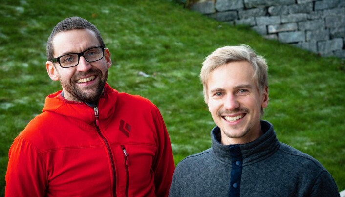 Espen Hermans og Atle Hole Sæterbakken forsker på klatring og prestasjon. (Foto: Terje Rudi/HVL) Espen Hermans og Atle Hole Sæterbakken forsker på klatring og prestasjon. (Foto: Terje Rudi/HVL)
