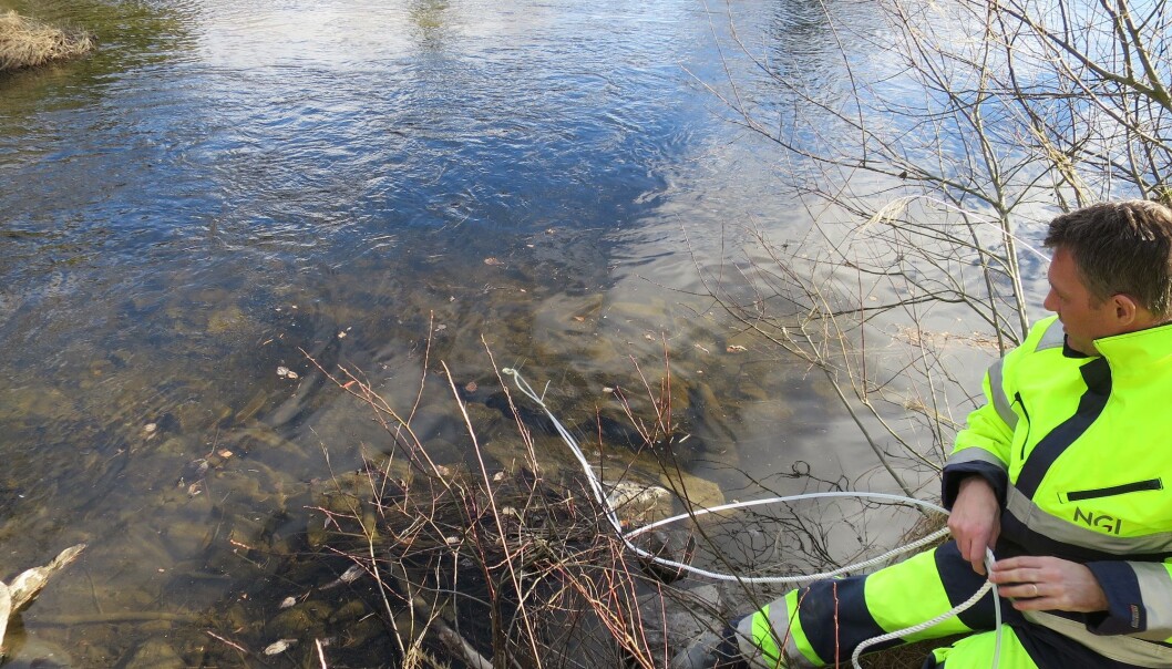Forskere fra Norges Geotekniske Institutt skal nå forsøke å kartlegge hvor miljøgiftene i Tyrifjorden kommer fra. (Foto: NGI) Forskere fra Norges Geotekniske Institutt skal nå forsøke å kartlegge hvor miljøgiftene i Tyrifjorden kommer fra. (Foto: NGI)