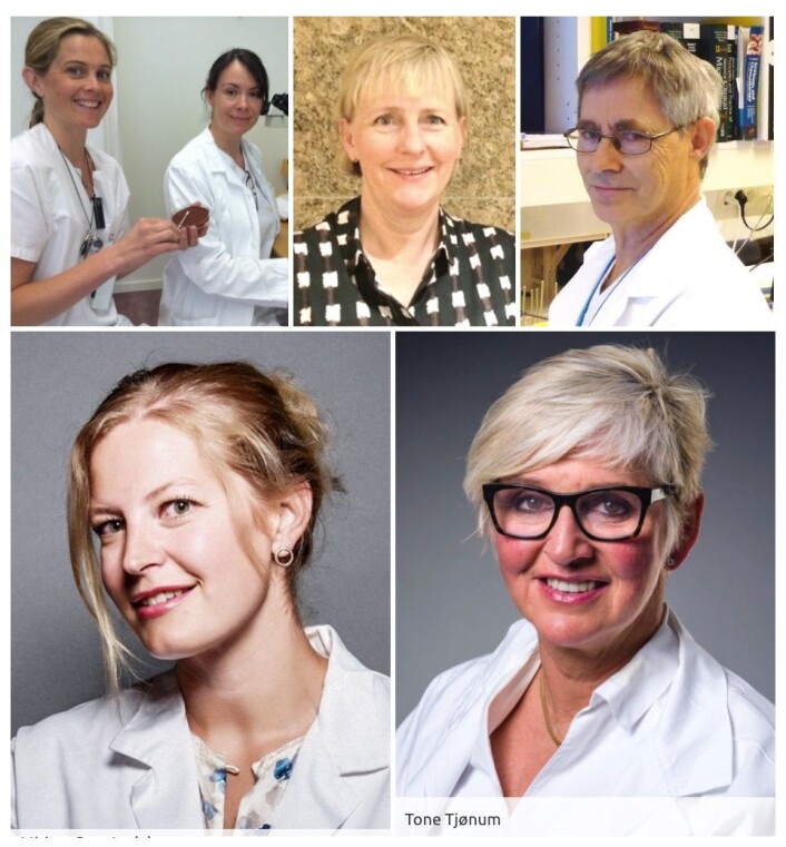 Linn-MC Brendefur, Patricia Merckoll, Anne O. Olsen, Fredrik Müller, Miriam Sare Ledal og Tone Tjønum. Linn-MC Brendefur, Patricia Merckoll, Anne O. Olsen, Fredrik Müller, Miriam Sare Ledal og Tone Tjønum.