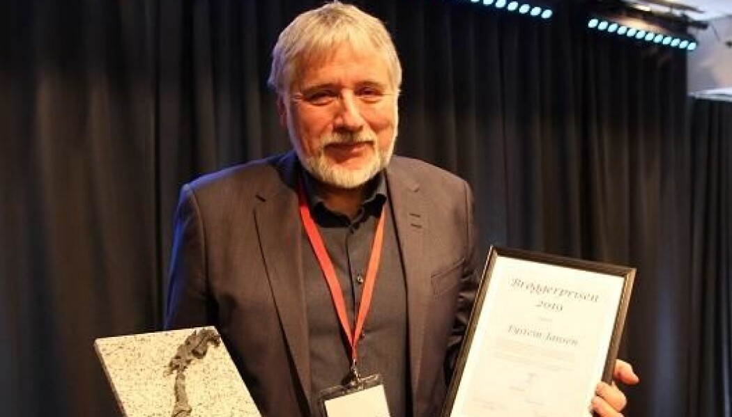 Under Norsk geologisk forenings Vinterkonferanse i Bergen mandag 7. januar 2019 ble Eystein Jansen tildelt Brøggerprisen. (Foto: Foto: Ronny Setså, Geoforskning.no) Under Norsk geologisk forenings Vinterkonferanse i Bergen mandag 7. januar 2019 ble Eystein Jansen tildelt Brøggerprisen. (Foto: Foto: Ronny Setså, Geoforskning.no)