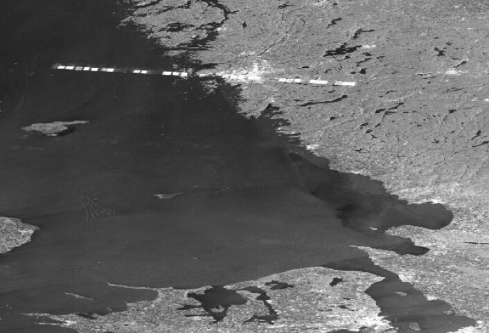 En noe forvirret radarsatellitt passerer Gøteborg. (Bilde: Copernicus Sentinel data 2017) En noe forvirret radarsatellitt passerer Gøteborg. (Bilde: Copernicus Sentinel data 2017)