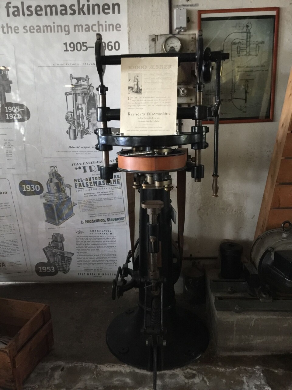 Reinert falsemaskin, satt i produksjon i 1905 Foto: MUST/ Norsk hermetikkmuseum