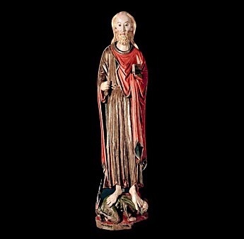 Apostelen Paulus sto i Aulestad kapell i Gausdal og er i dag en av de best bevarte middelalderskulpturene i Europa. Figuren er fra siste del av 1200-tallet og har beholdt den originale malingen sin. Under føttene hans kryper den romerske keiseren Nero. (Foto: museet) Apostelen Paulus sto i Aulestad kapell i Gausdal og er i dag en av de best bevarte middelalderskulpturene i Europa. Figuren er fra siste del av 1200-tallet og har beholdt den originale malingen sin. Under føttene hans kryper den romerske keiseren Nero. (Foto: museet)