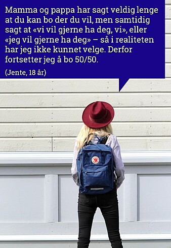 Slik forteller barn og ungdom om delt bosted. Bildeserien er laget av Institutt for samfunnsforskning. Slik forteller barn og ungdom om delt bosted. Bildeserien er laget av Institutt for samfunnsforskning.