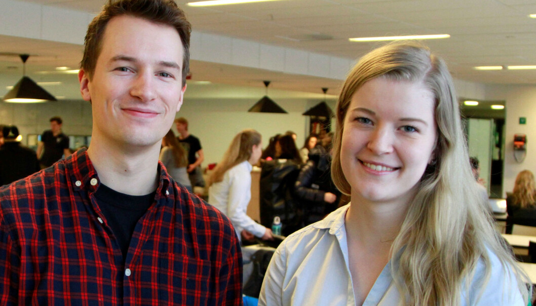 Masterstudent Michael Stornes og fagpolitisk ansvarlig for studentforeningen, Frid Helén Hop, mener satsingen på teknologifagene gjør dem aktuelle for flere jobber. (Foto: NHH) Masterstudent Michael Stornes og fagpolitisk ansvarlig for studentforeningen, Frid Helén Hop, mener satsingen på teknologifagene gjør dem aktuelle for flere jobber. (Foto: NHH)