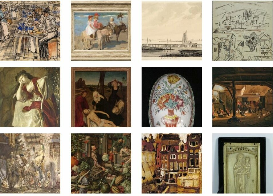 Disse kunstverkene kan ha blitt stjålet fra jødiske menn og kvinner under andre verdenskrig. Nå er åtte av dem sporet til sine rettmessige eiere, ved hjelp av et israelsk slektsgranskningsfirma. (Foto: Den Hollandske Museumsforening)
