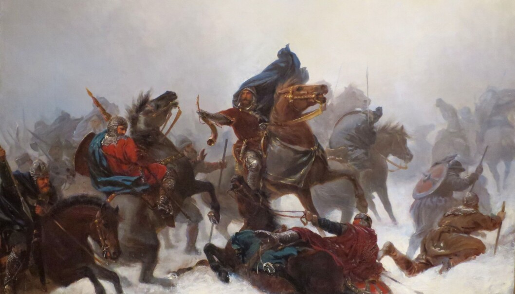 "Kong Sverres tog over Vossefjellene" av Peter Nicolai Arbo (1862). Sverre var konge i Norge fra 1184 til 1202. (Foto: Wikimedia Commons) "Kong Sverres tog over Vossefjellene" av Peter Nicolai Arbo (1862). Sverre var konge i Norge fra 1184 til 1202. (Foto: Wikimedia Commons)