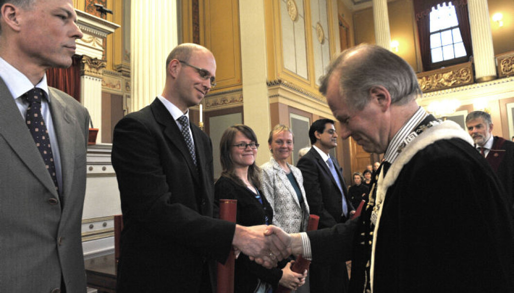 Doktorkreering i Gamle festsal. (Foto: UiO/Francesco Saggio) Doktorkreering i Gamle festsal. (Foto: UiO/Francesco Saggio)