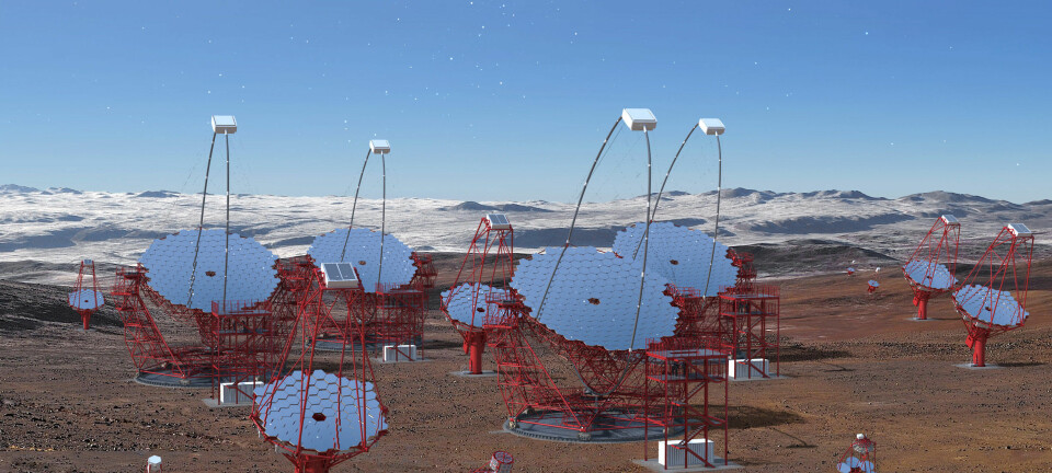 Når Cherenkov Telescope Array er ferdig utbygd, skal observatoriet bestå av over 100 teleskoper på La Palma (Kanariøyene) og i ørkenen i Chile. (Foto: Gabriel Pérez Diaz)