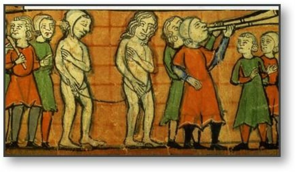 Ekteskapsbrytere vises fram i middelalderen.