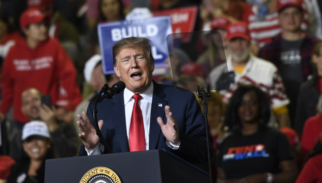 Trump taler til en samling med tilhengere i Texas i februar 2019. Foto: (AP Photo/Susan Walsh)/NTB Scanpix) Trump taler til en samling med tilhengere i Texas i februar 2019. Foto: (AP Photo/Susan Walsh)/NTB Scanpix)
