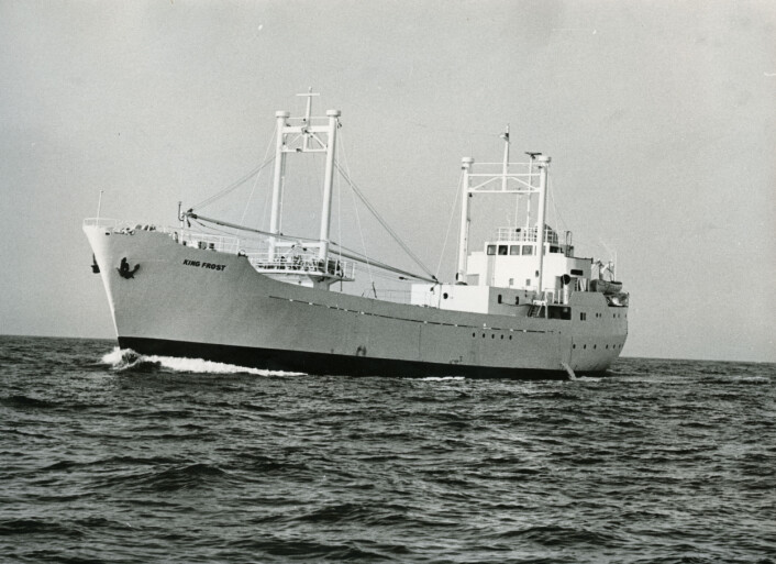 M/S "King Frost" ett av fryseskipene til A/S Fellesfrost. Foto: MUST/ Norsk hermetikkmuseum M/S "King Frost" ett av fryseskipene til A/S Fellesfrost. Foto: MUST/ Norsk hermetikkmuseum