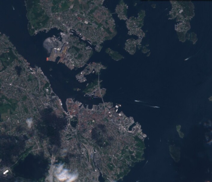 Fagert er landet. Noen som ser hvor dette bildet er tatt? (Bilde: Copernicus Sentinel Data 2016) Fagert er landet. Noen som ser hvor dette bildet er tatt? (Bilde: Copernicus Sentinel Data 2016)