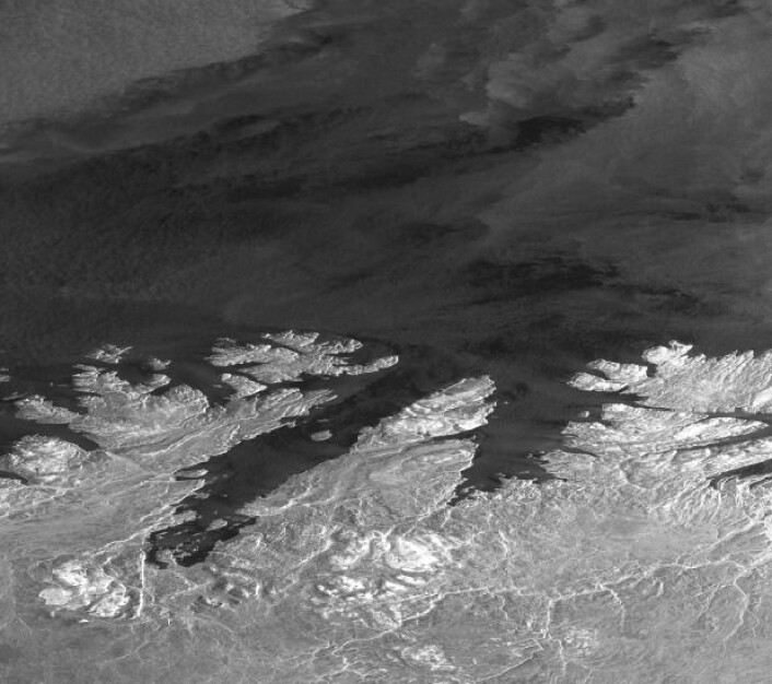 Radarsatellittbilde fra Sentinel-1A over Finnmark 24 februar. (Bilde: Copernicus Sentinel-data 2017) Radarsatellittbilde fra Sentinel-1A over Finnmark 24 februar. (Bilde: Copernicus Sentinel-data 2017)