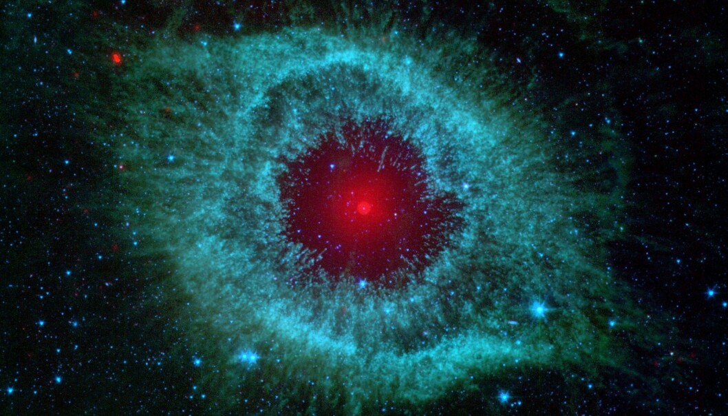 Illustrasjonsfoto som viser gasskyen Helix Nebula i vår galakse Melkeveien, cirka 700 lysår fra vår planet. (Foto: NASA/JPL-Caltech/Univ. of Arizona / NTB scanpix) Illustrasjonsfoto som viser gasskyen Helix Nebula i vår galakse Melkeveien, cirka 700 lysår fra vår planet. (Foto: NASA/JPL-Caltech/Univ. of Arizona / NTB scanpix)