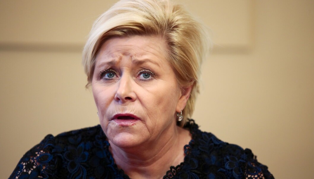Finansminister Siv Jensen (Frp) sier innvandring er hovedårsaken til økt ulikhet i Norge. (Arkivfoto: Lise Åserud / NTB scanpix) Finansminister Siv Jensen (Frp) sier innvandring er hovedårsaken til økt ulikhet i Norge. (Arkivfoto: Lise Åserud / NTB scanpix)
