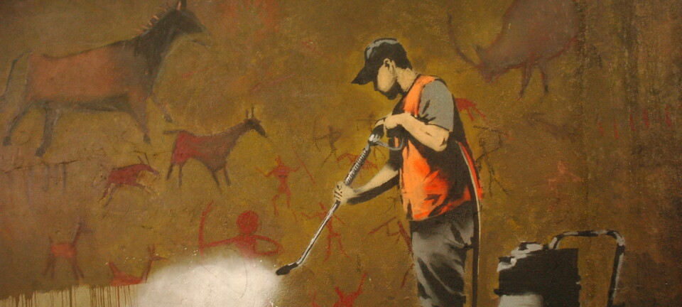 I mai 2008 dukket dette Banksy-verket opp i Leake Street-tunnelen i London. Knappe tre måneder senere ble det malt over. (Foto: Badjonni /CC BY-NC-SA 2.0)