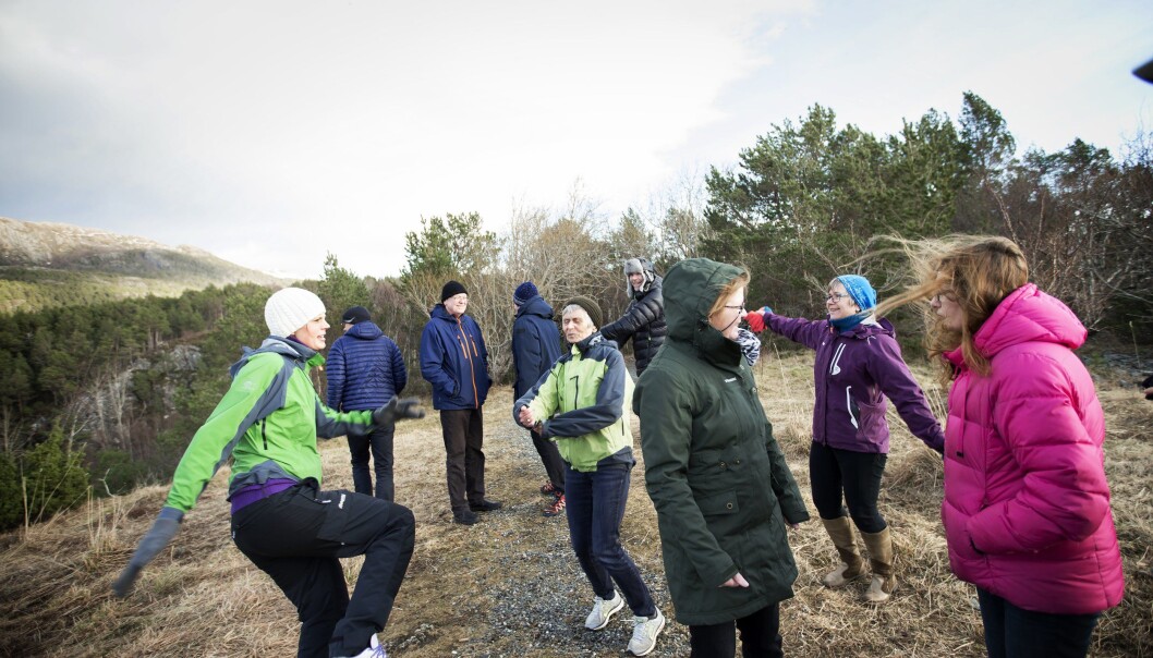 Turgåing er ofte en av aktivitetene i dagtilbudet. (Foto: Martin Lundsvoll) Turgåing er ofte en av aktivitetene i dagtilbudet. (Foto: Martin Lundsvoll)