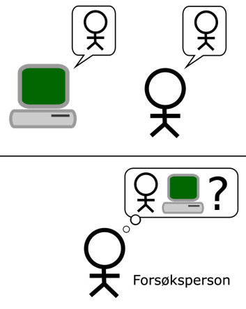 Turingtesten for kunstig intelligens. (Foto: (Figur: Hugo Férée, CC A-SA 3.0 Unported)) Turingtesten for kunstig intelligens. (Foto: (Figur: Hugo Férée, CC A-SA 3.0 Unported))