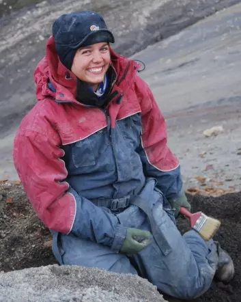 Øglegraver Lene Liebe Delsett. (Foto: Spitsbergen Mesozoic Research Group)