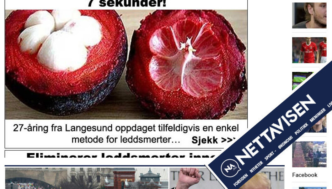 Produsenten bak en krem bruker juks og fanteri og falske bilder for å få deg til å kjøpe produktet. Faksimile fra Nettavisen Produsenten bak en krem bruker juks og fanteri og falske bilder for å få deg til å kjøpe produktet. Faksimile fra Nettavisen