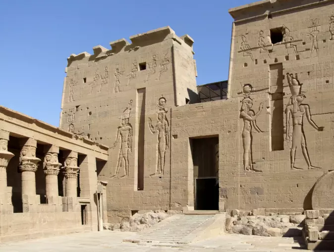 Del av Isis-tempelet på en øy sør for Aswan i Nilen. (Foto: Colourbox)